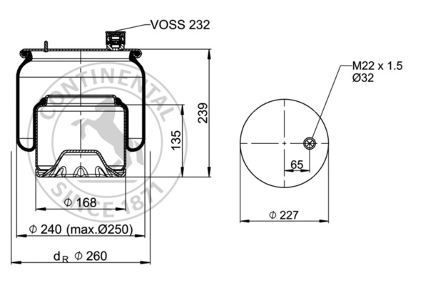 Contitech Air Spring Veerbalg 6127 N P40