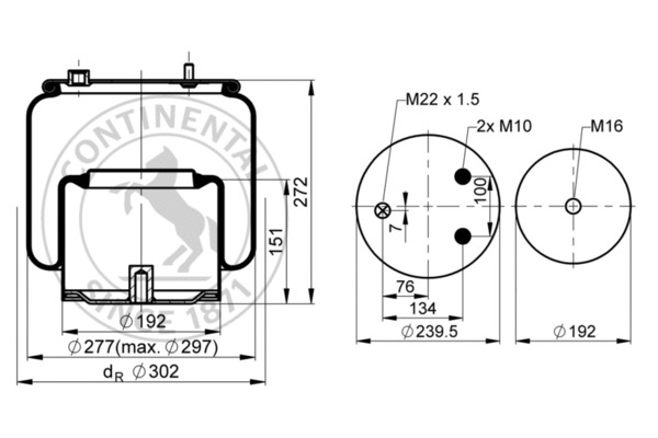 Contitech Air Spring Veerbalg 6433 N P01