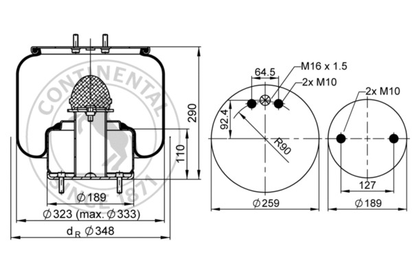 Contitech Air Spring Veerbalg 6602 N P02