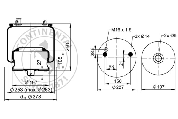 Contitech Air Spring Veerbalg 6604 N P01