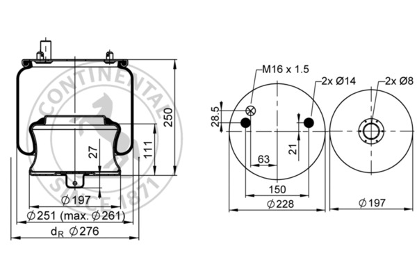 Contitech Air Spring Veerbalg 6604 N P03
