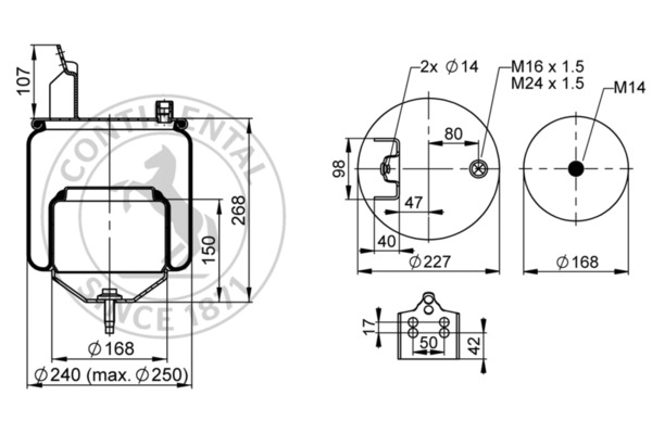 Contitech Air Spring Veerbalg 6607 N P01