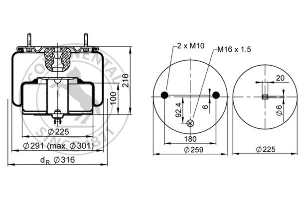 Contitech Air Spring Veerbalg 6609 N P01
