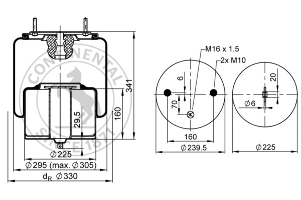 Contitech Air Spring Veerbalg 6612 N P01