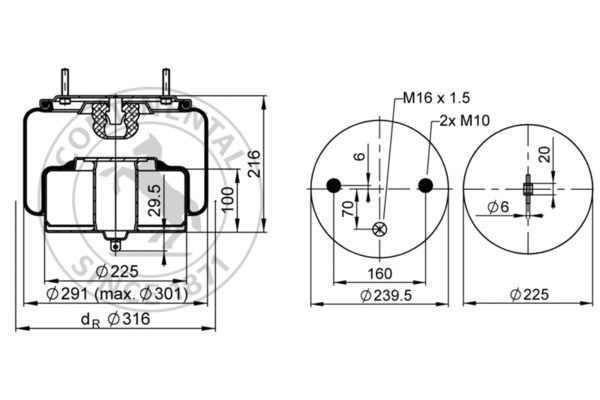 Contitech Air Spring Veerbalg 6613 N P01