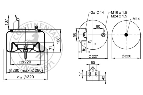 Contitech Air Spring Veerbalg 6614 N P01