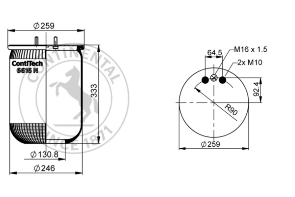 Contitech Air Spring Veerbalg 6616 N P01