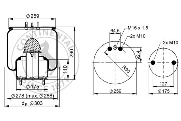 Contitech Air Spring Veerbalg 6616 N P02