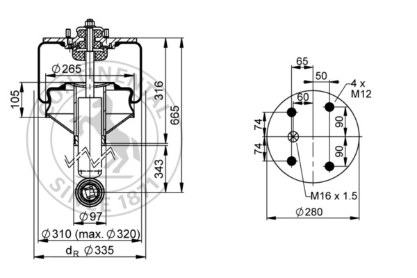 Contitech Air Spring Veerbalg 661 N P23