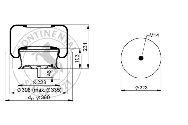 Contitech Air Spring Veerbalg 6622 N P01