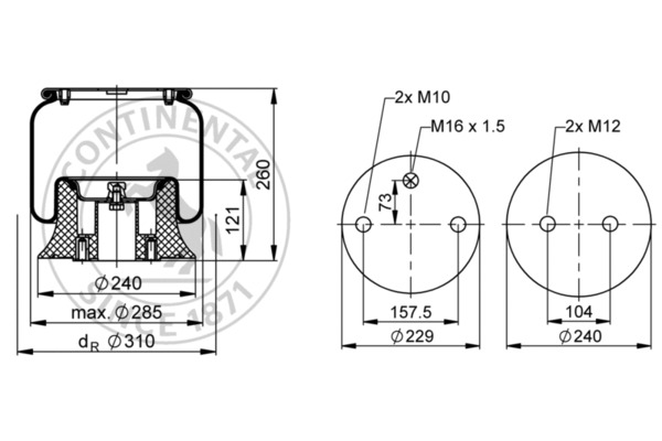 Contitech Air Spring Veerbalg 6705 N P01