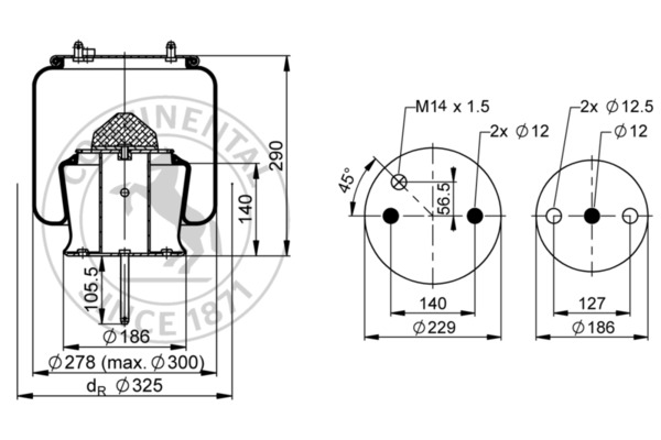 Contitech Air Spring Veerbalg 6710 N P01