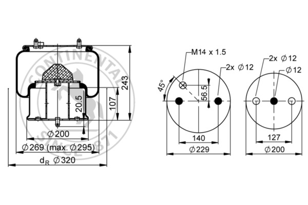 Contitech Air Spring Veerbalg 6711 N P01