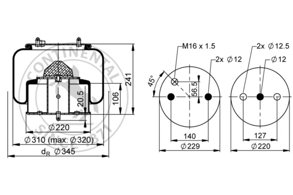 Contitech Air Spring Veerbalg 6712 N P02