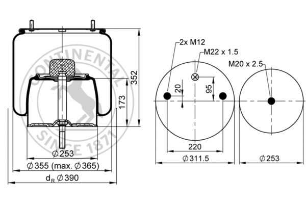 Contitech Air Spring Veerbalg 725 N P02