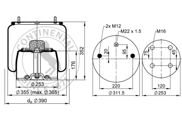 Contitech Air Spring Veerbalg 725 N P03