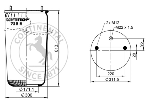Contitech Air Spring Veerbalg 726 N P01
