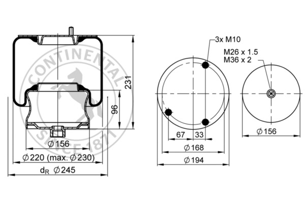 Contitech Air Spring Veerbalg 819 N P01