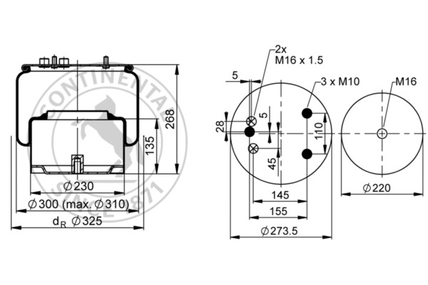 Contitech Air Spring Veerbalg 836 M2 K1