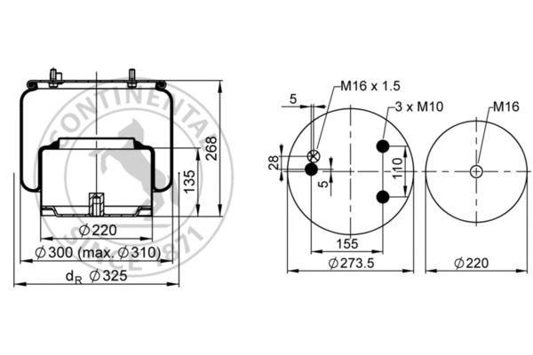 Contitech Air Spring Veerbalg 836 M K11