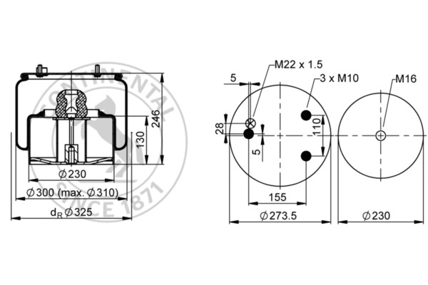 Contitech Air Spring Veerbalg 836 N P05