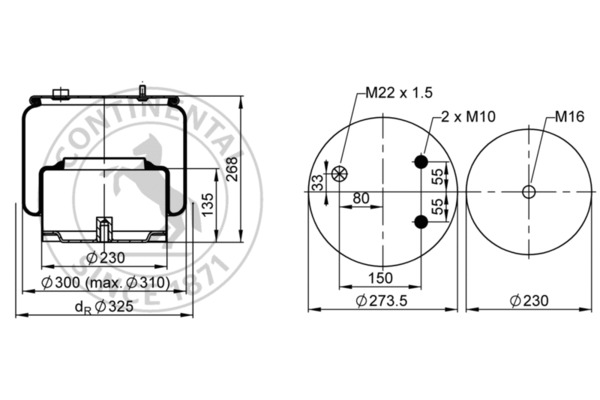 Contitech Air Spring Veerbalg 836 N P10