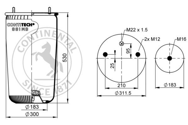 Contitech Air Spring Veerbalg 881 MB