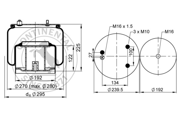 Contitech Air Spring Veerbalg 887 M K2
