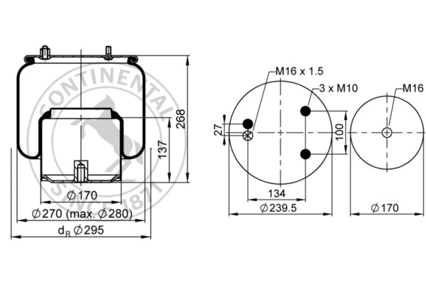 Contitech Air Spring Veerbalg 887 M K3