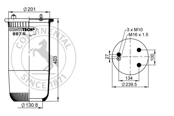 Contitech Air Spring Veerbalg 887 M