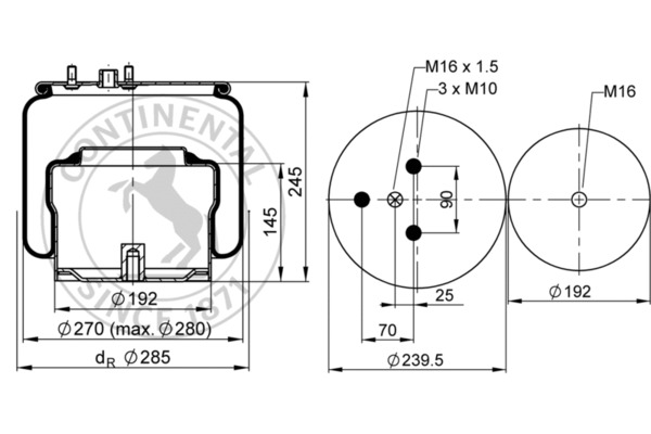 Contitech Air Spring Veerbalg 889 M K2