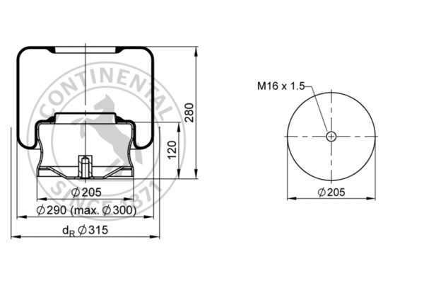 Contitech Air Spring Veerbalg 946 N P04