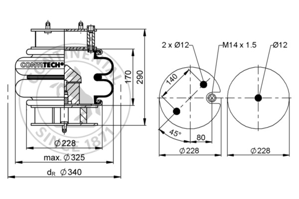 Contitech Air Spring Veerbalg FD 330-22 P07