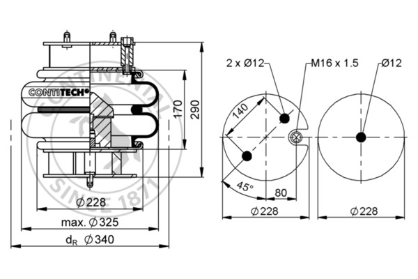 Contitech Air Spring Veerbalg FD 330-22 P08