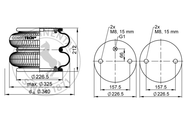 Contitech Air Spring Veerbalg FD 330-22 1/1 M8