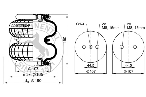 Contitech Air Spring Veerbalg FD 70-13 1/4 M8
