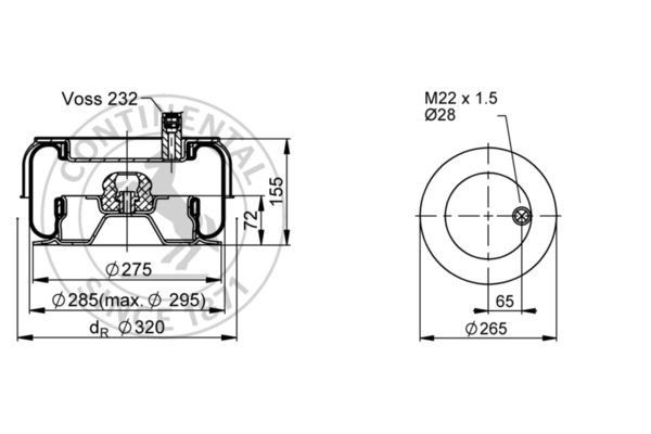 Contitech Air Spring Veerbalg SK 175-601 P01