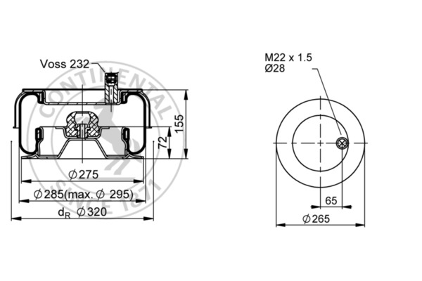 Contitech Air Spring Veerbalg SK 175-602 P01