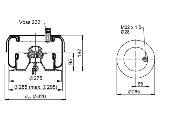 Contitech Air Spring Veerbalg, luchtvering SK 175-602 P02