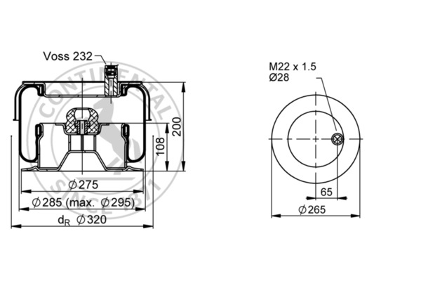 Contitech Air Spring Veerbalg SK 175-603 P01