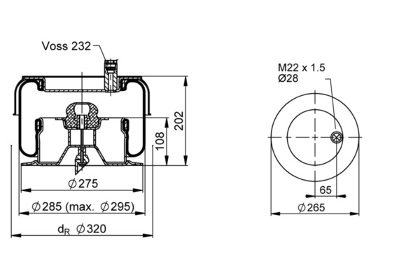 Contitech Air Spring Veerbalg, luchtvering SK 175-603 P02