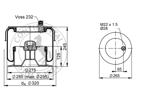 Contitech Air Spring Veerbalg SK 175-604 P01