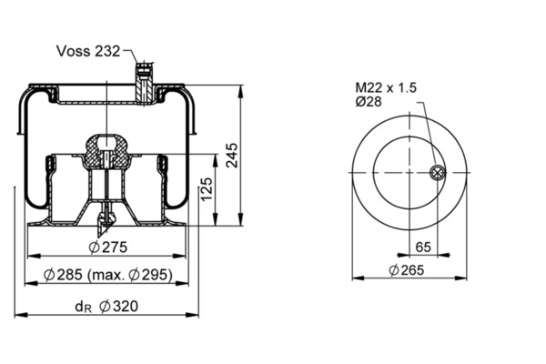 Contitech Air Spring Veerbalg, luchtvering SK 175-604 P02