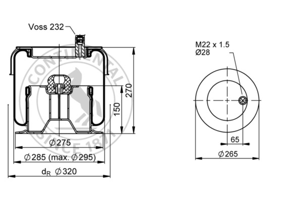 Contitech Air Spring Veerbalg SK 175-605 P01