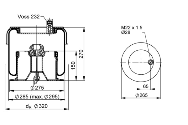 Contitech Air Spring Veerbalg, luchtvering SK 175-605 P02