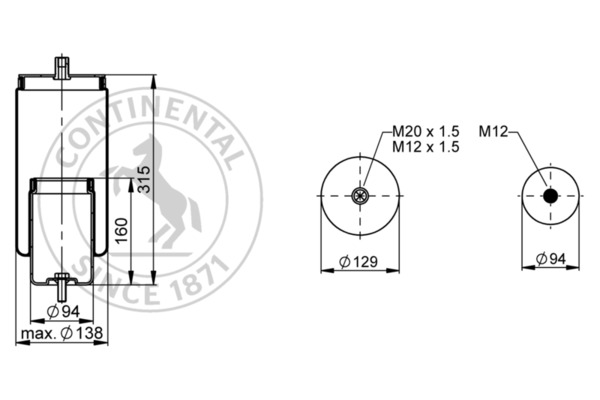 Contitech Air Spring Veerbalg SK 91-104 P02