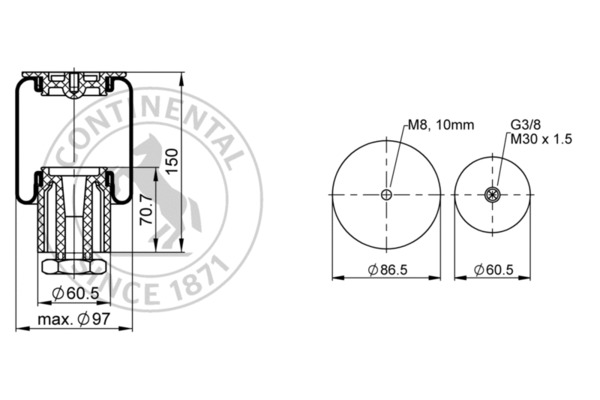 Contitech Air Spring Veerbalg SZ 50-11