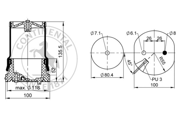Contitech Air Spring Veerbalg SZ 59-8 SR