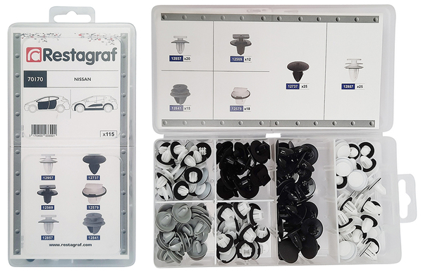 Assortiment, bevestigingsmiddelen Restagraf 70170
