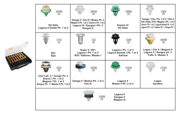 Assortiment, bevestigingsmiddelen Restagraf 81